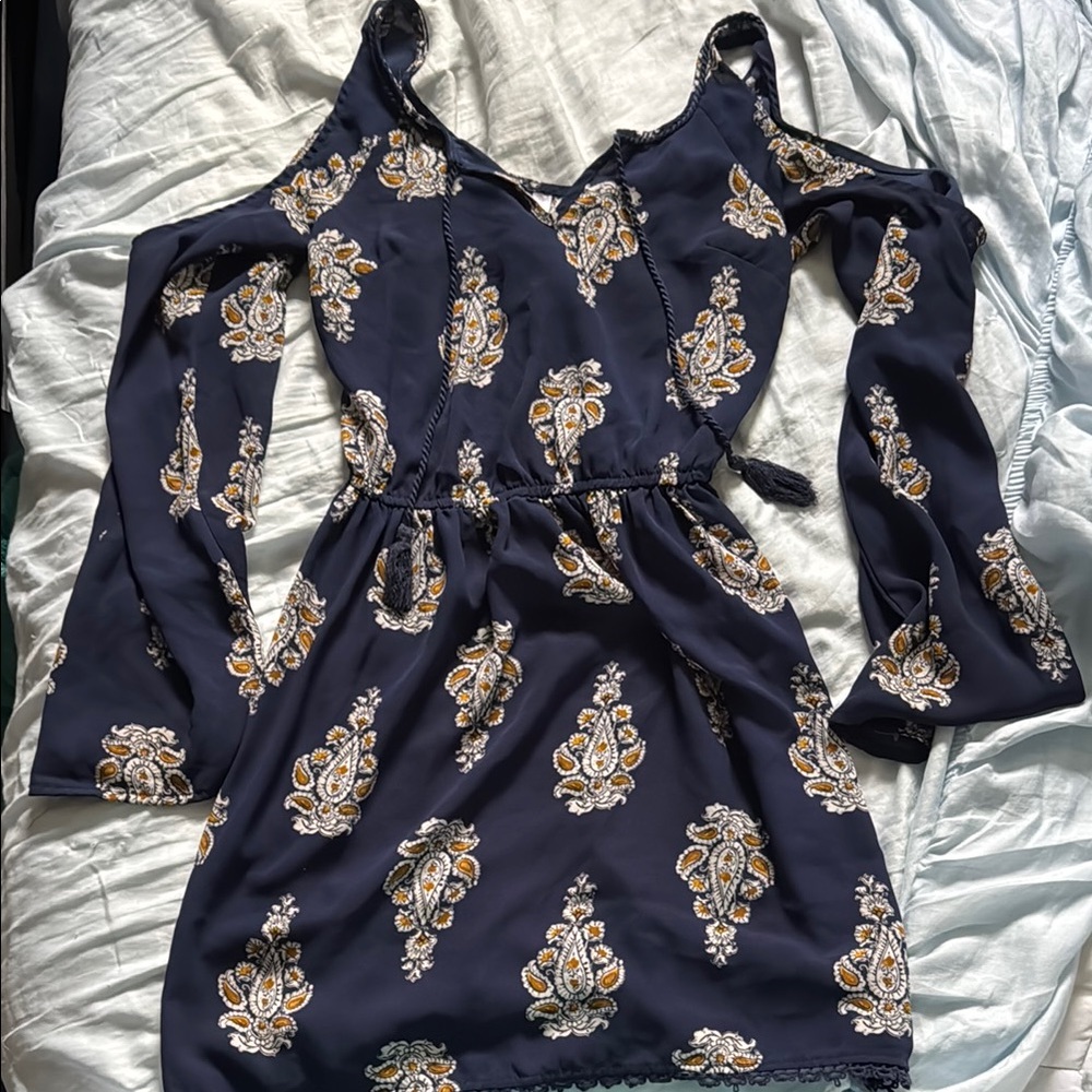 Elegant Navy Floral Dress